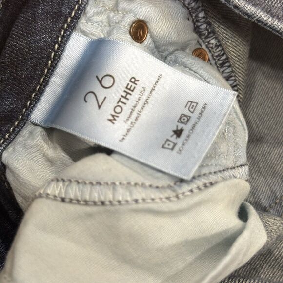 Mother The Looker Ankle Step Fray Distressed Blue Jeans Women Sz 26 Stretch Jeg - Picture 4 of 8